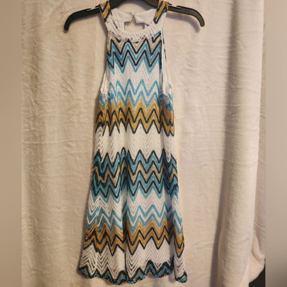 Juniors Candies chevron lace overlay dress M